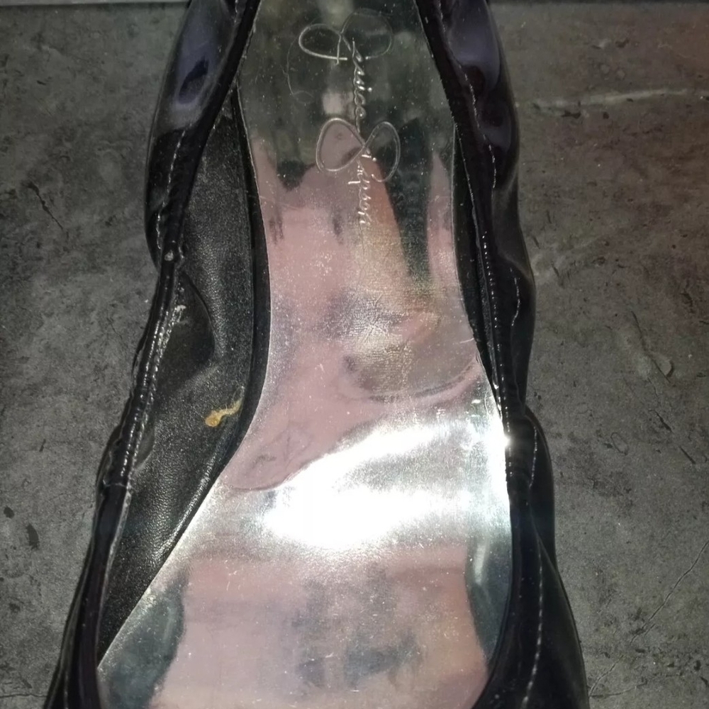 Jessica Simpson Size 10 Black Vinyl Flats *Light Use* - Picture 3 of 12